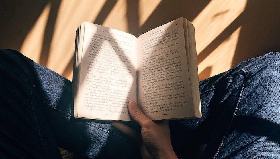 reading a book